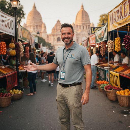 Grupa turystów degustujących lokalne potrawy podczas wycieczki kulinarnej.